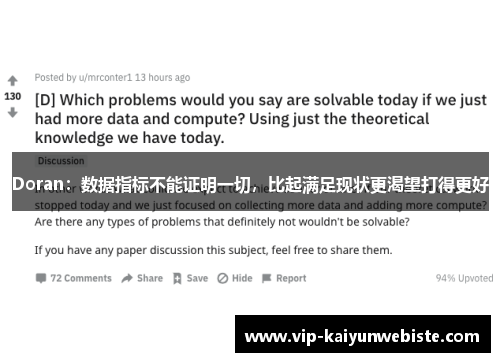 Doran：数据指标不能证明一切，比起满足现状更渴望打得更好